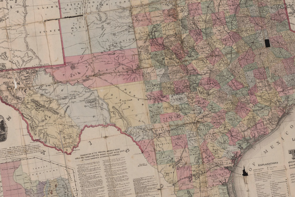 Vintage map of Texas