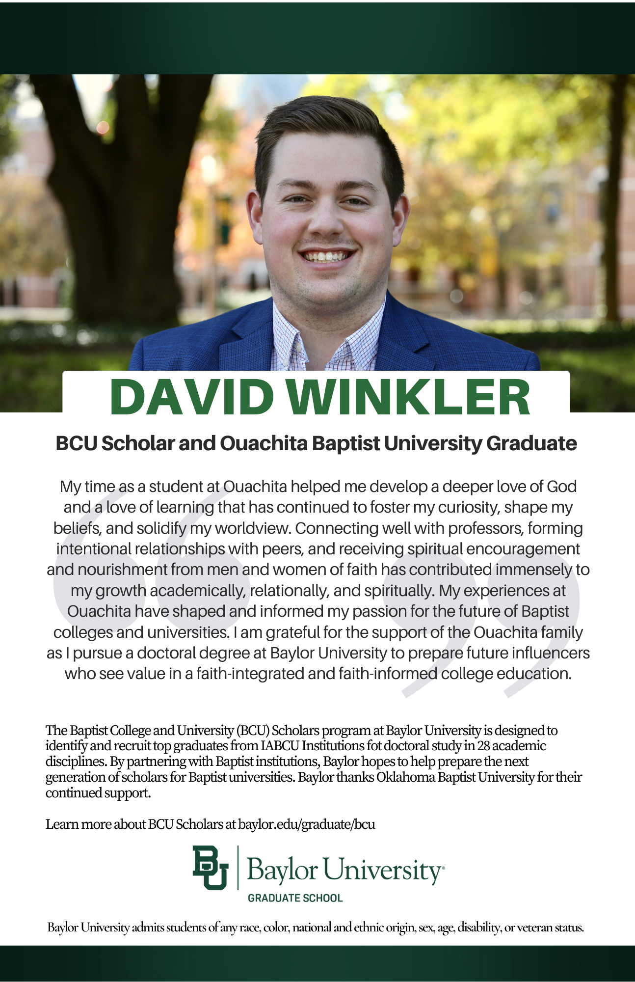 David Winkler BCU ad