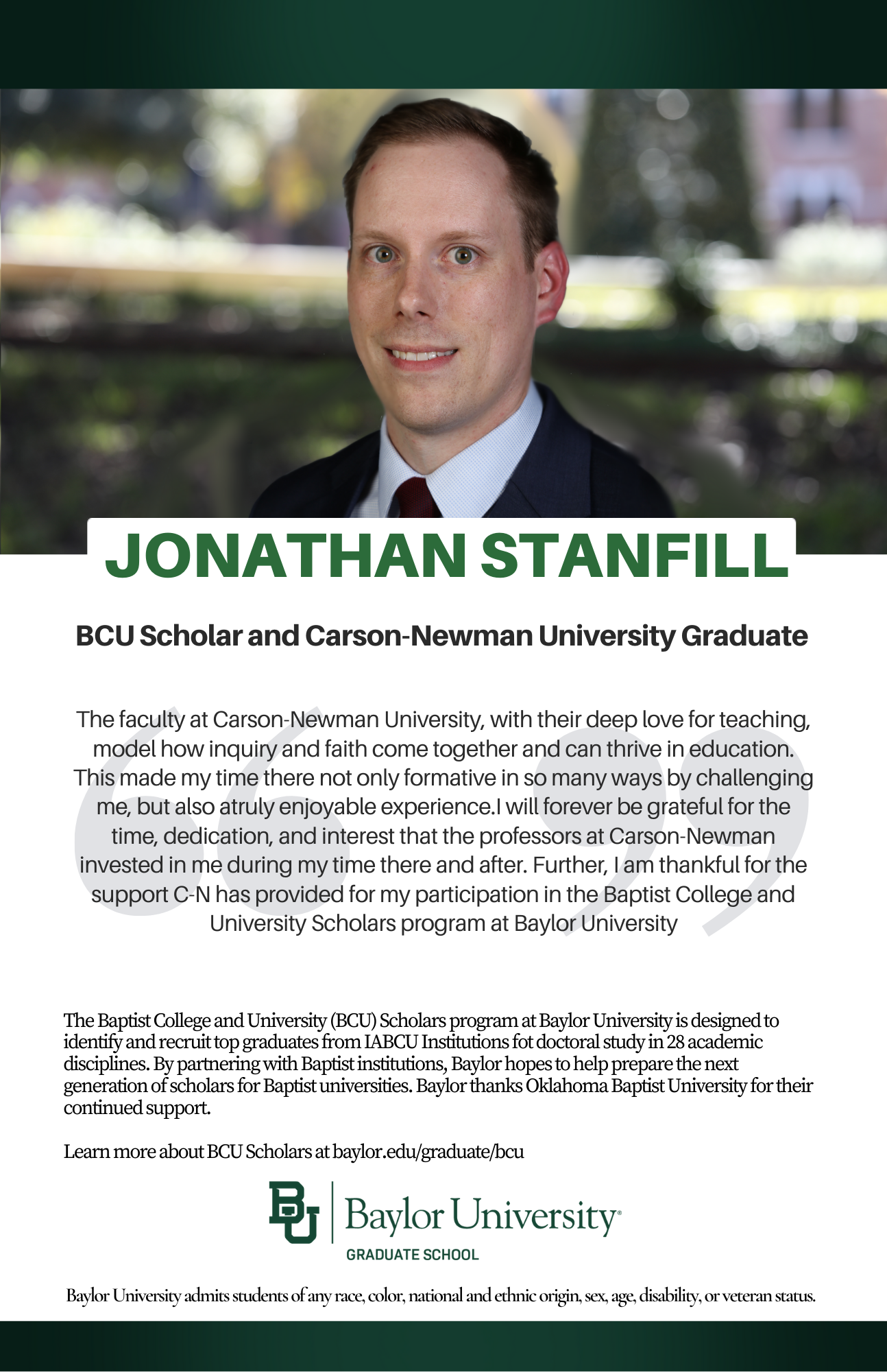 Jonathon Stanfill BCU ad