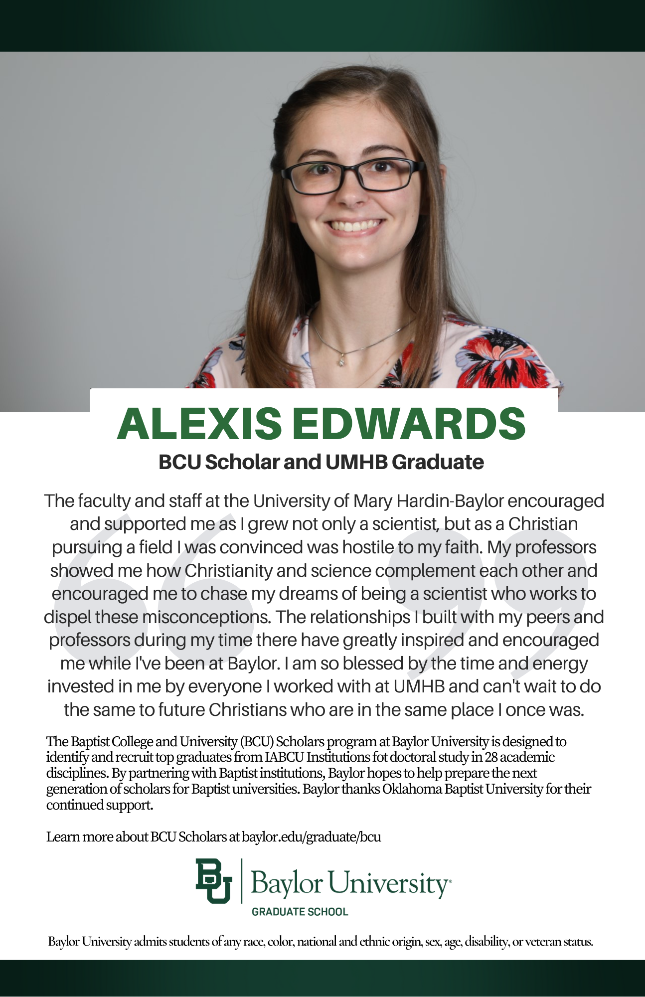 Alexis Edwards BCU ad