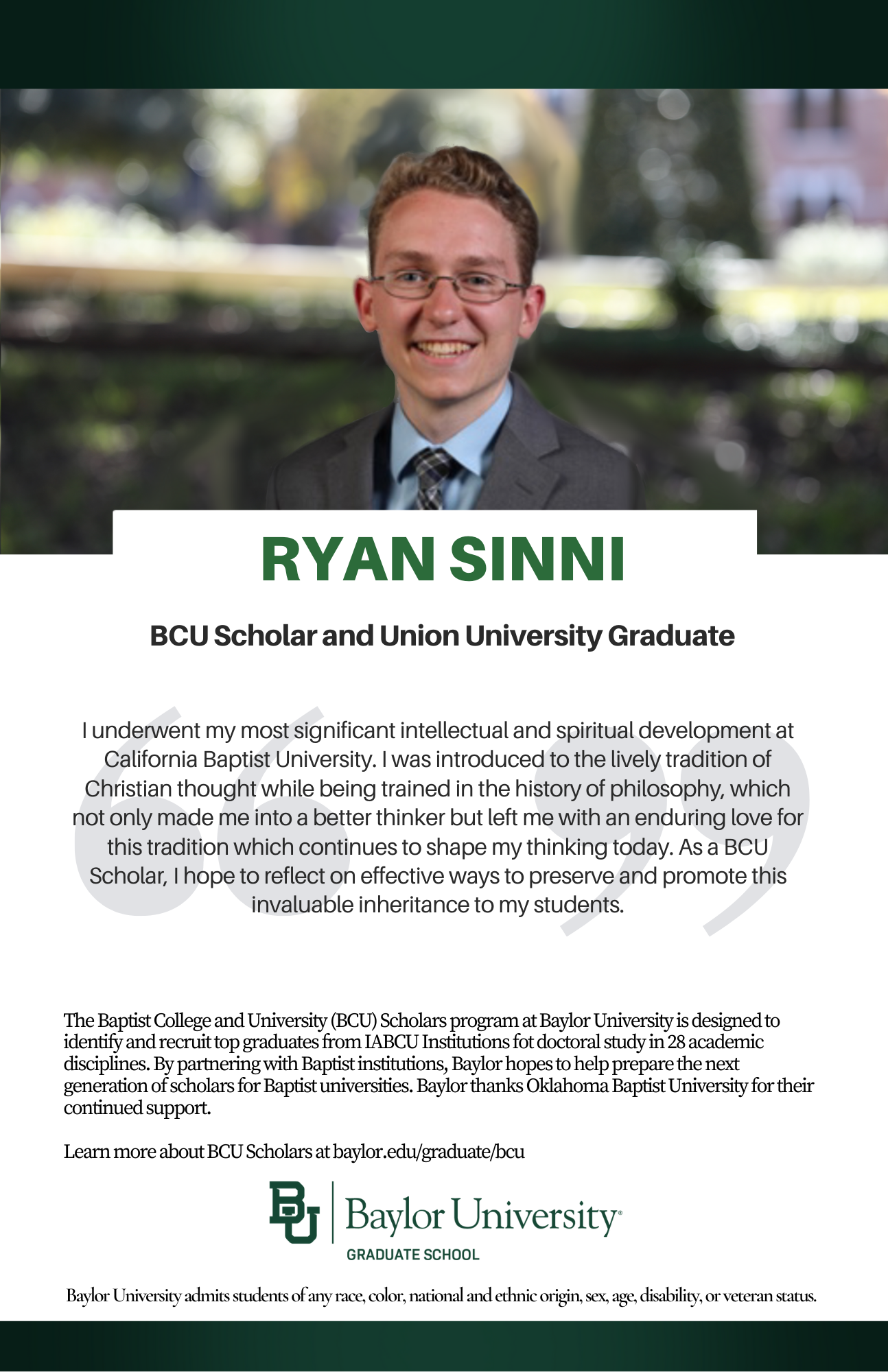 Ryan Sinni BCU ad