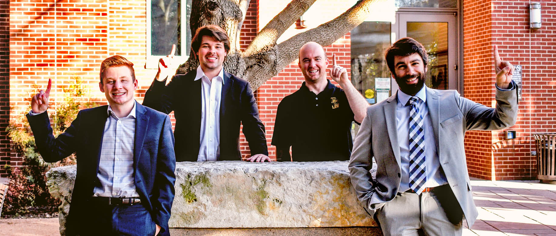 Photo of Gavin Jaco, Josh Marquette, Professor Allen Page, and Tamer Abouras