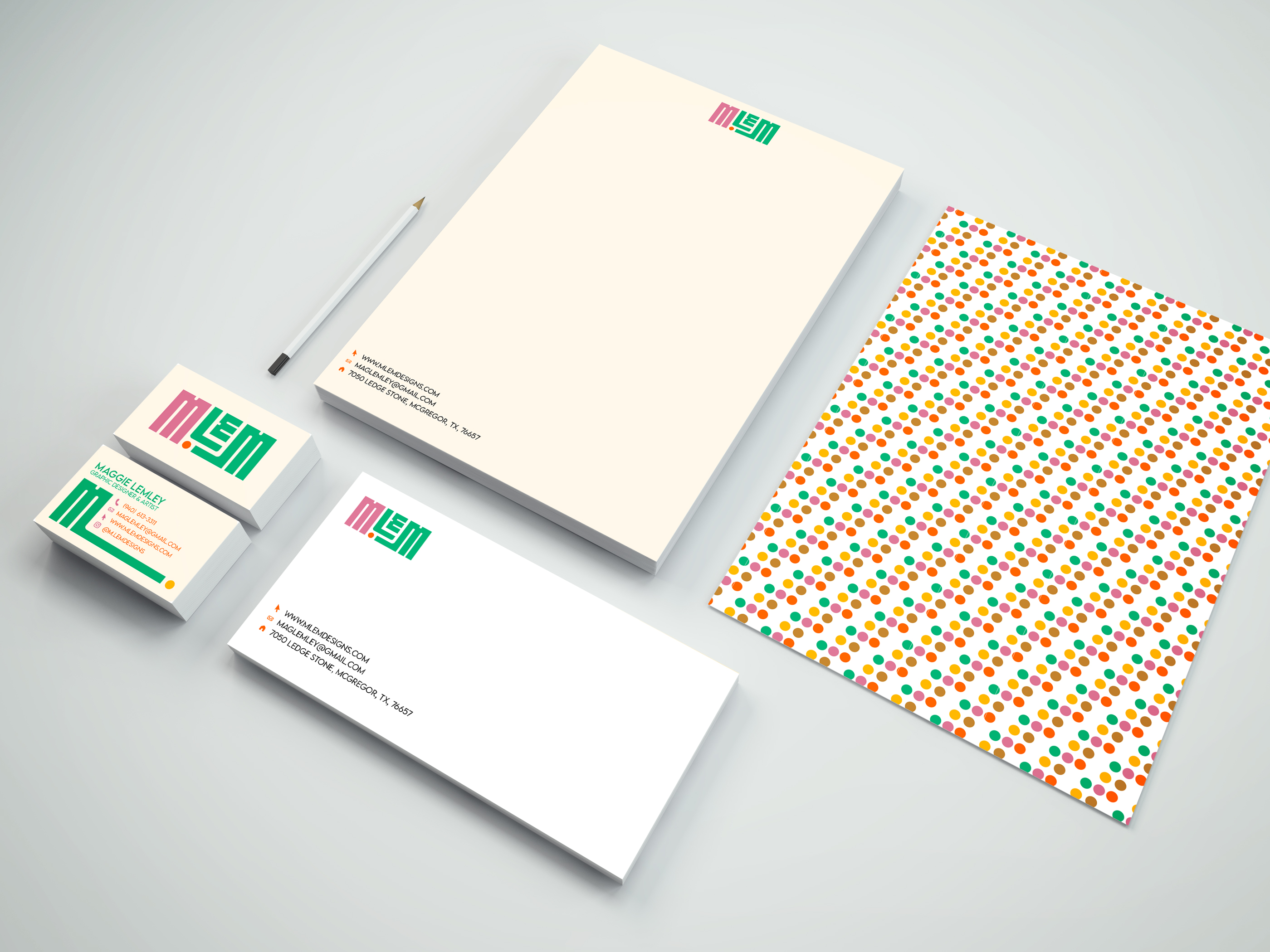 Maggie Lemley,
M.Lem Design Branding
Brand Identity, Spring 2021