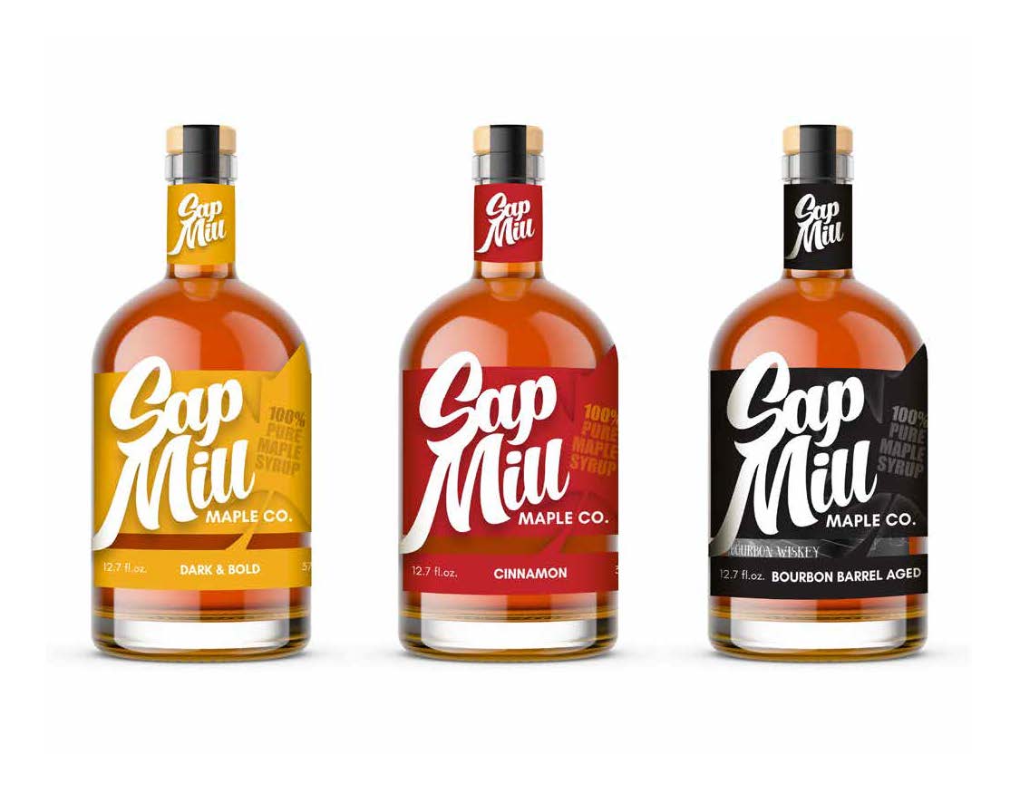 Carter Bruey,
Sap Mill Maple Co.,
Package Design, Spring 2021