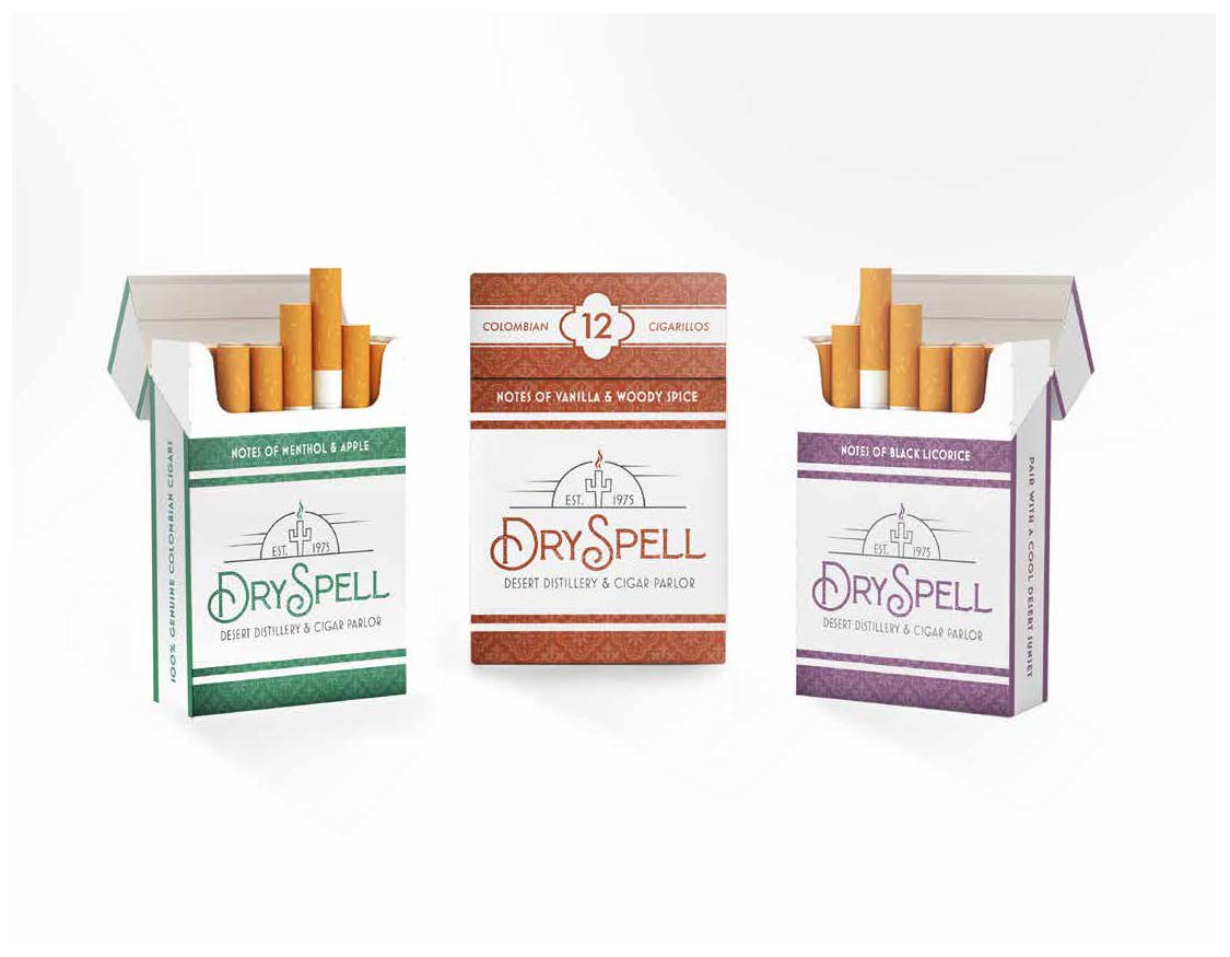 Carter Bruey,
DrySpell Cigarillos,
Package Design, Spring 2021