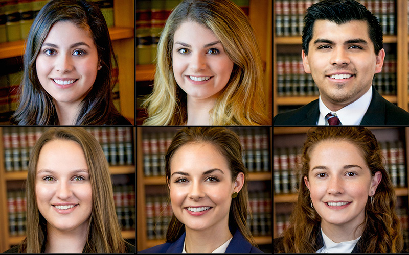 Maria Moore, Victoria Filoso, Kris Ruiz (Best Advocate), Daniela Vakulchik, Catherine Helm, and Caitlin Huettemann