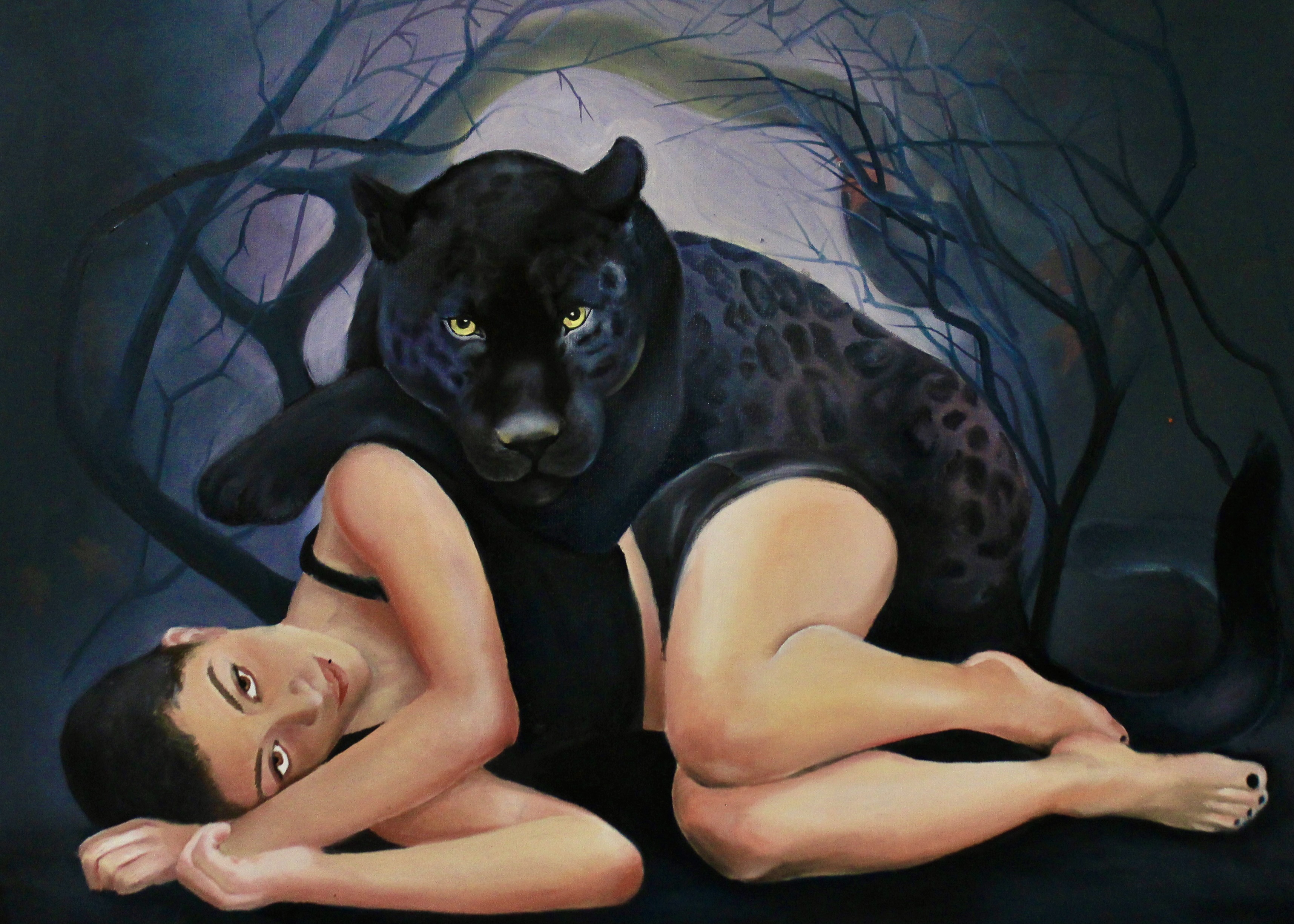 Allison German, She's Safe With Me, Oil on Canvas, 2021, 30in. x 40in.