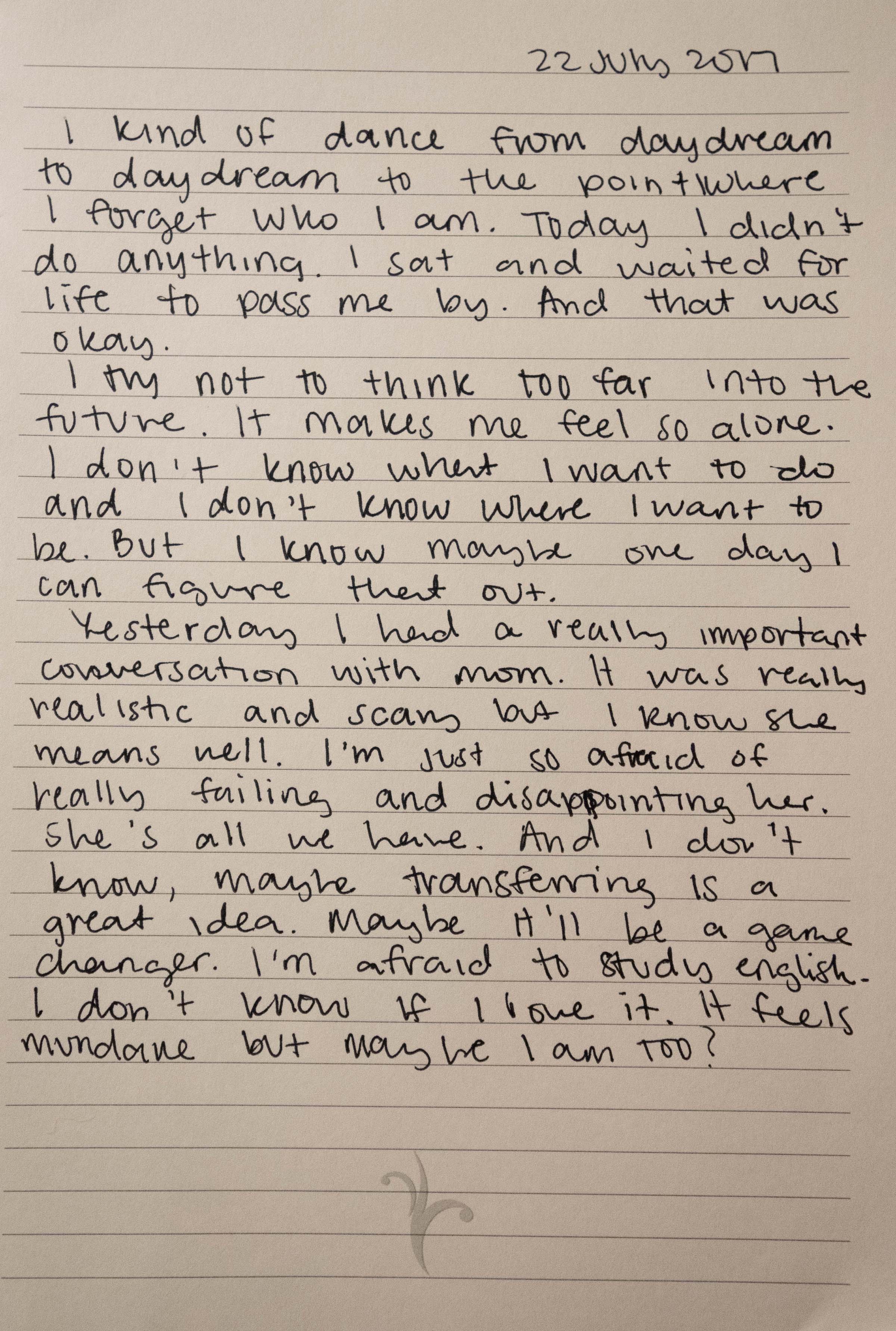 Samantha Blackburn, Journal Entry I, Archival Pigment Print, 2021, 11in. x 14in.