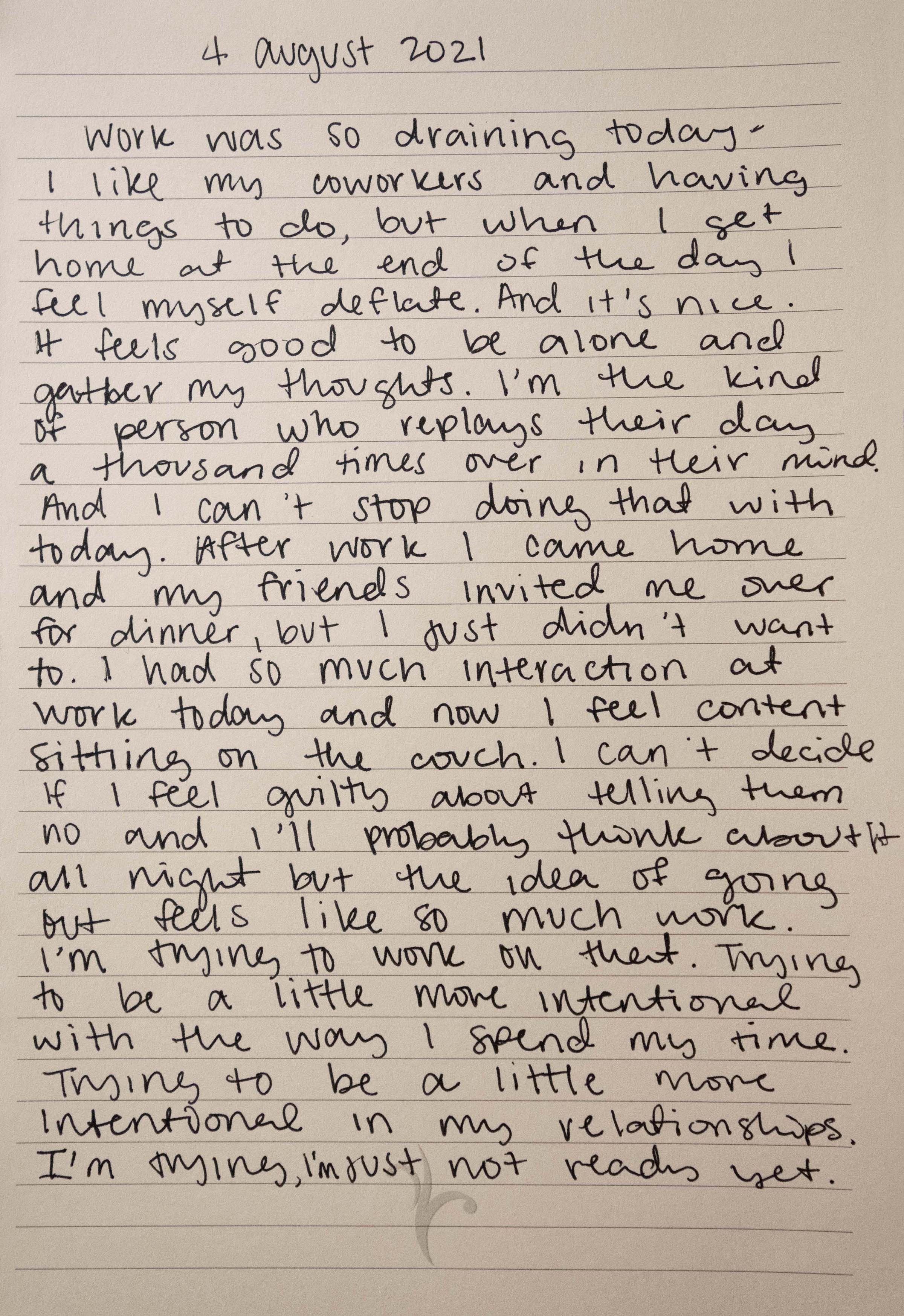 Samantha Blackburn, Journal Entry III, Archival Pigment Print, 2021, 11in. x 14in.