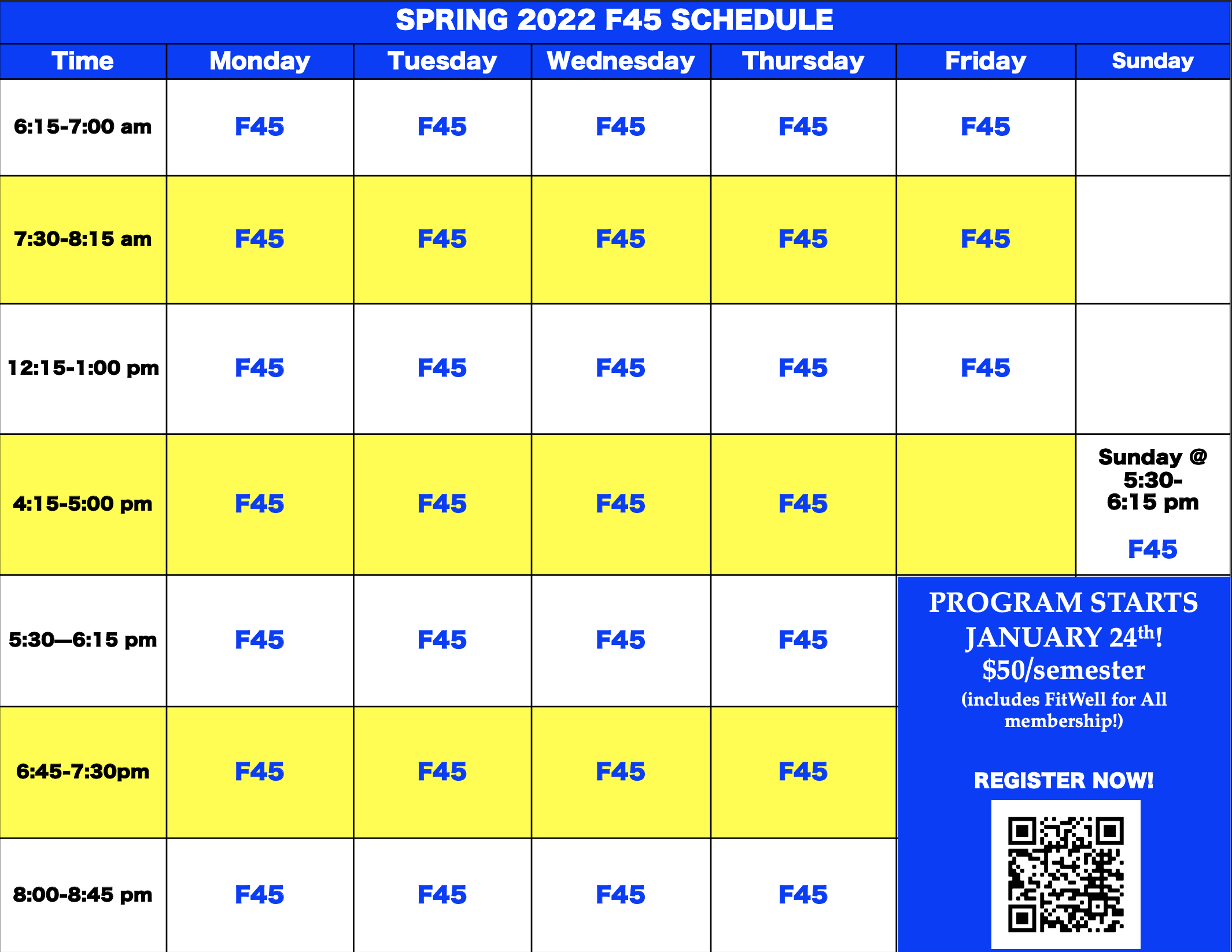 Baylor Spring 2022 Schedule Information On Fitwell Classes | Wellness | Baylor University