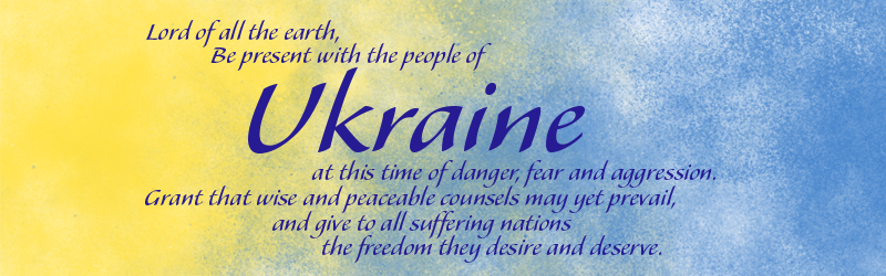 Graphic treatment of prayer for Ukraine