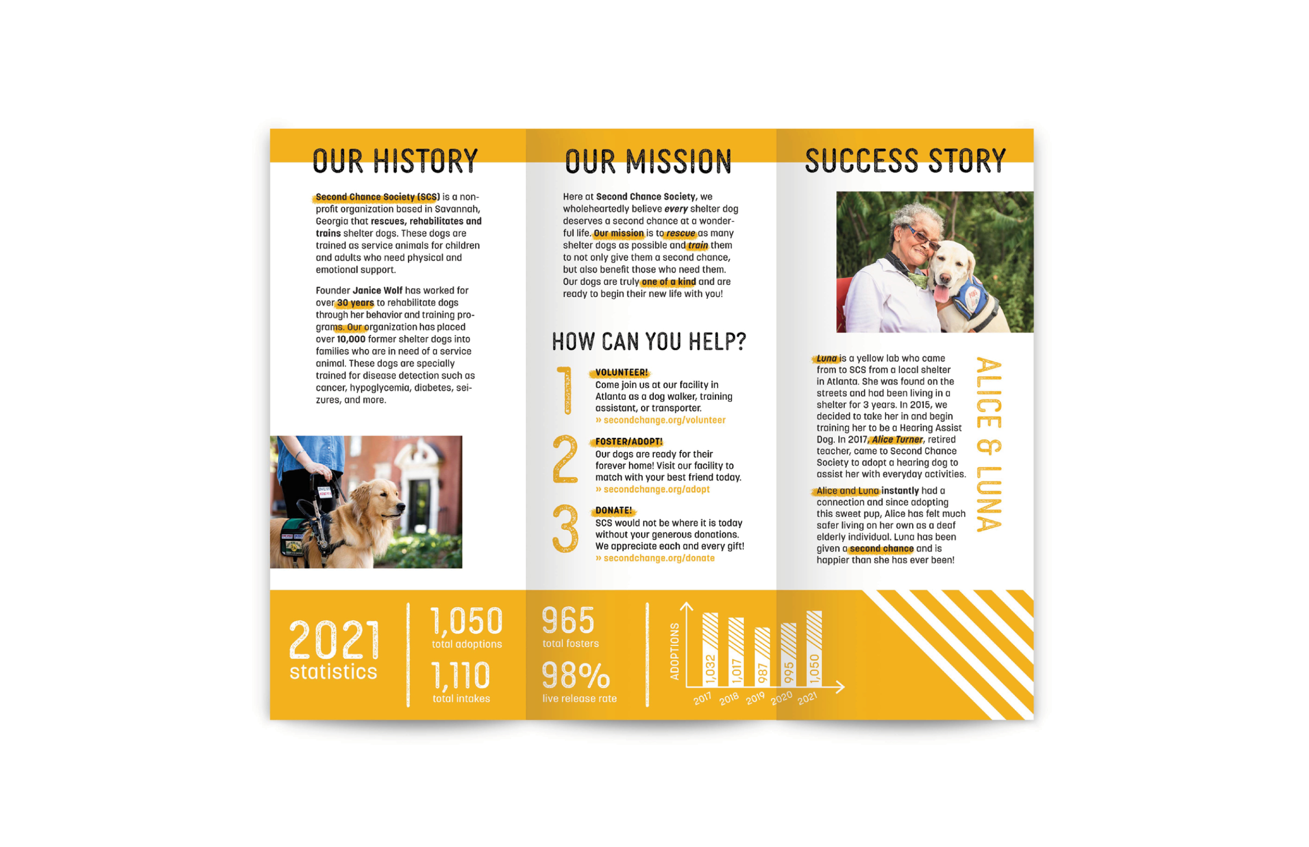 Second Chance Society Brochure Inside<br>2022<br>Epson InkJet Print<br>8.5 x 11