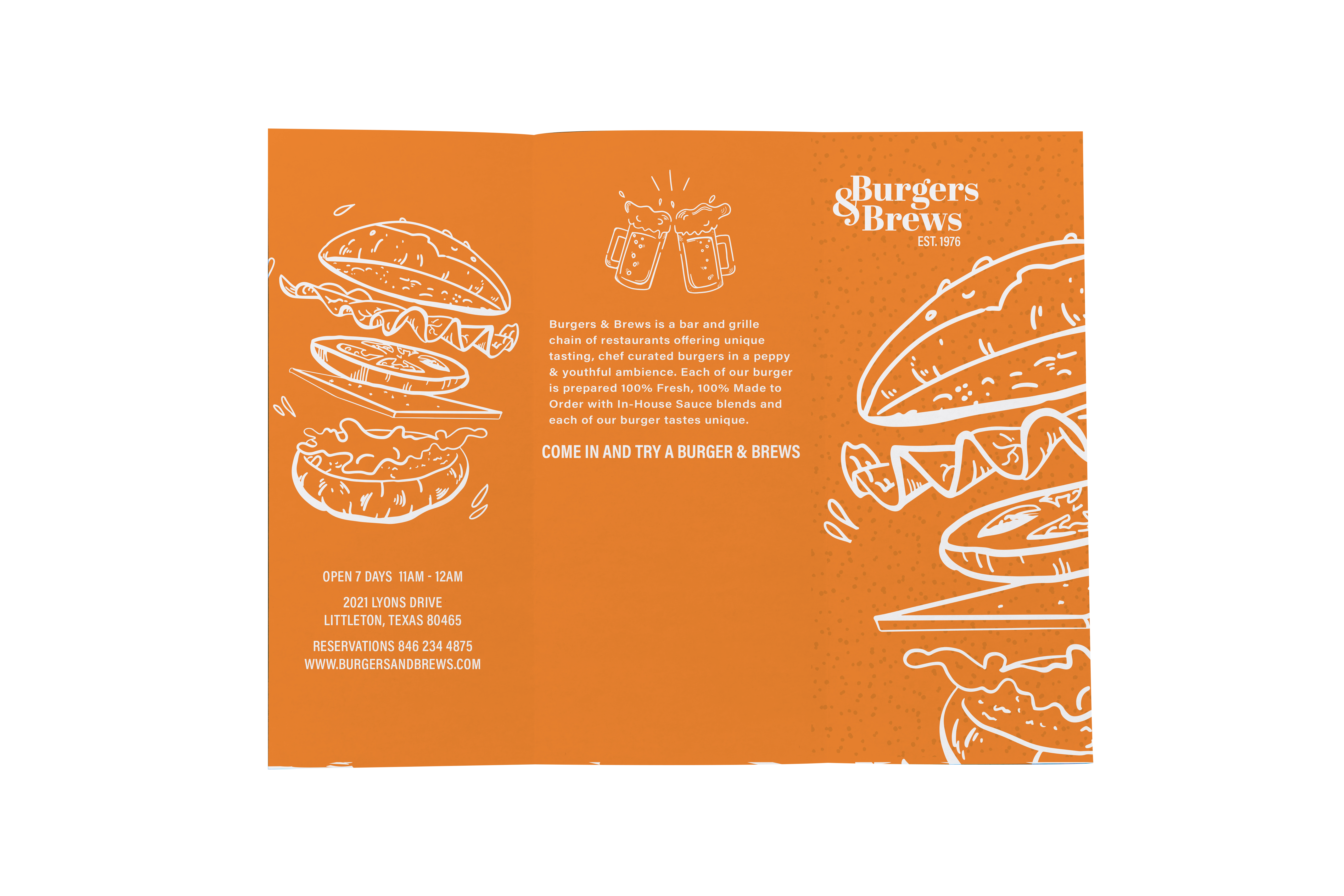 Burgers & Brews Menu Outside<br>2022<br>Epson InkJet Print<br>7 x 3.5