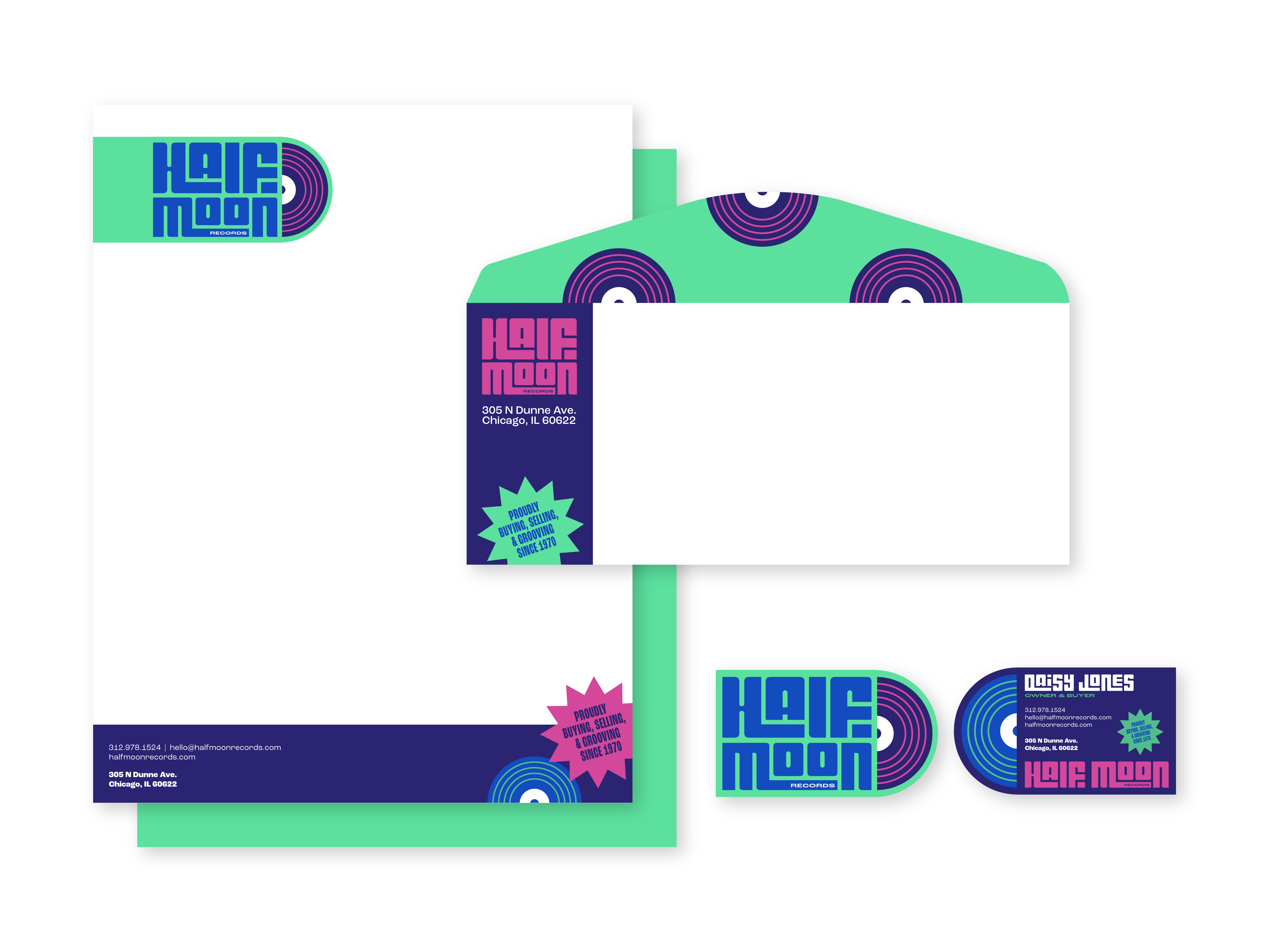 Half Moon Records Identity<br>2022<br>Epson InkJet Print<br>15 x 22