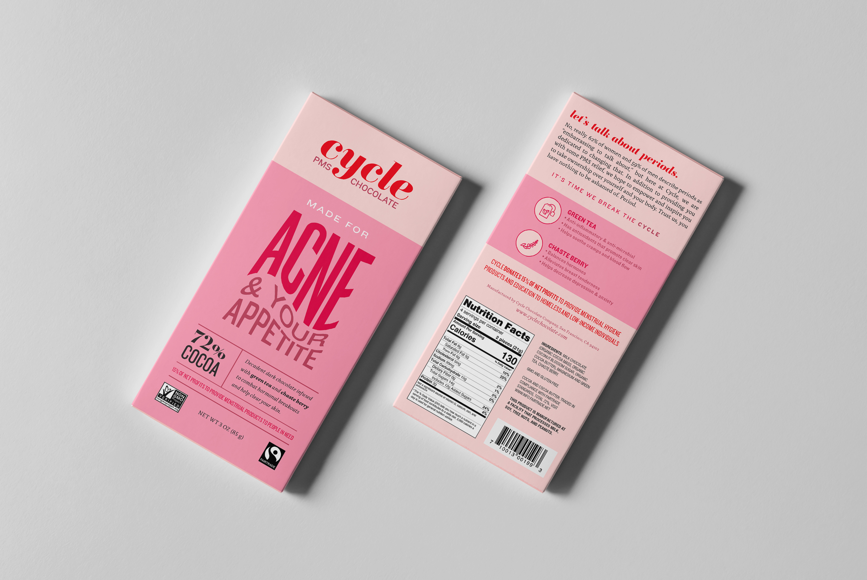 Cycle: PMS Chocolate Bars Acne<br>2022<br>Epson InkJet Print<br>6 x 9 x 2.5