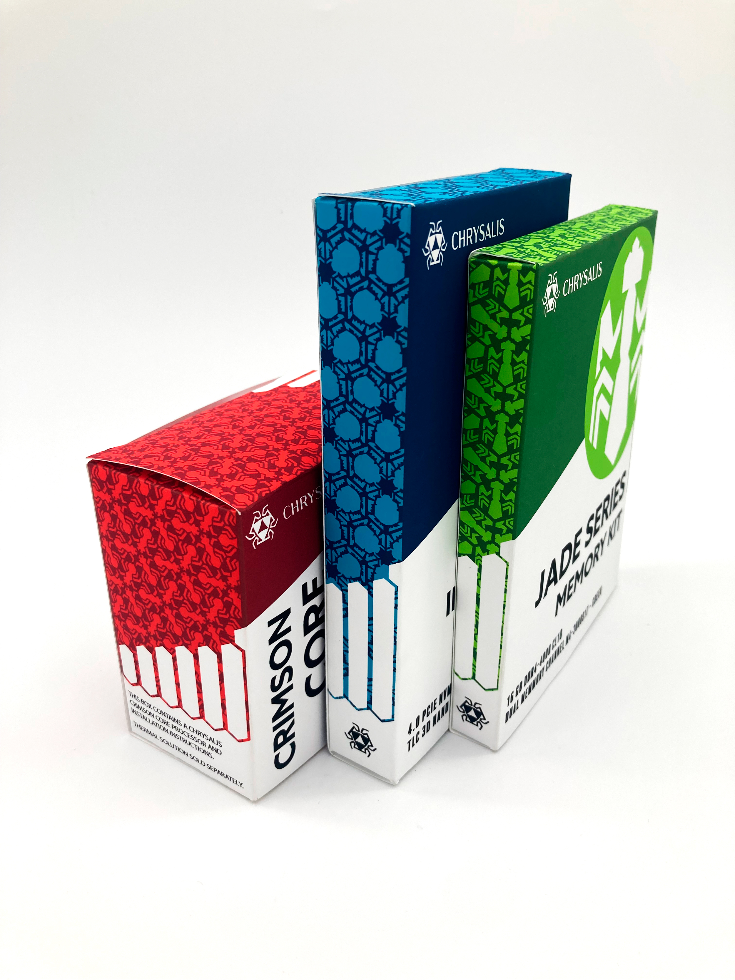 Chrysalis Package Design Side View<br>2022<br>EPSON Inkjet Print<br>6.5 x 14 x 2.5