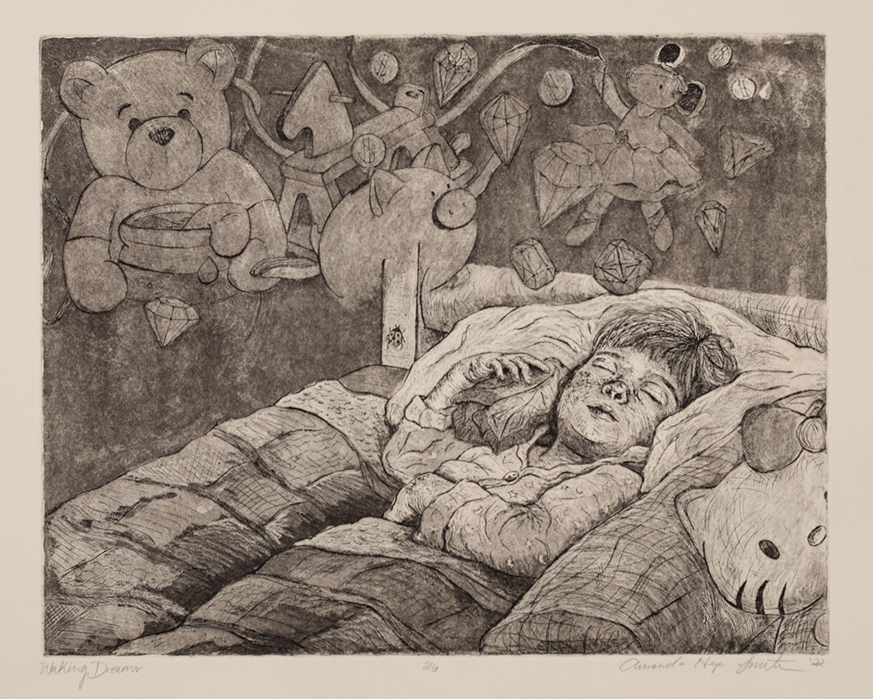 Waking Dreams<br>2022<br>Etching, Aquatint<br>11 x 14