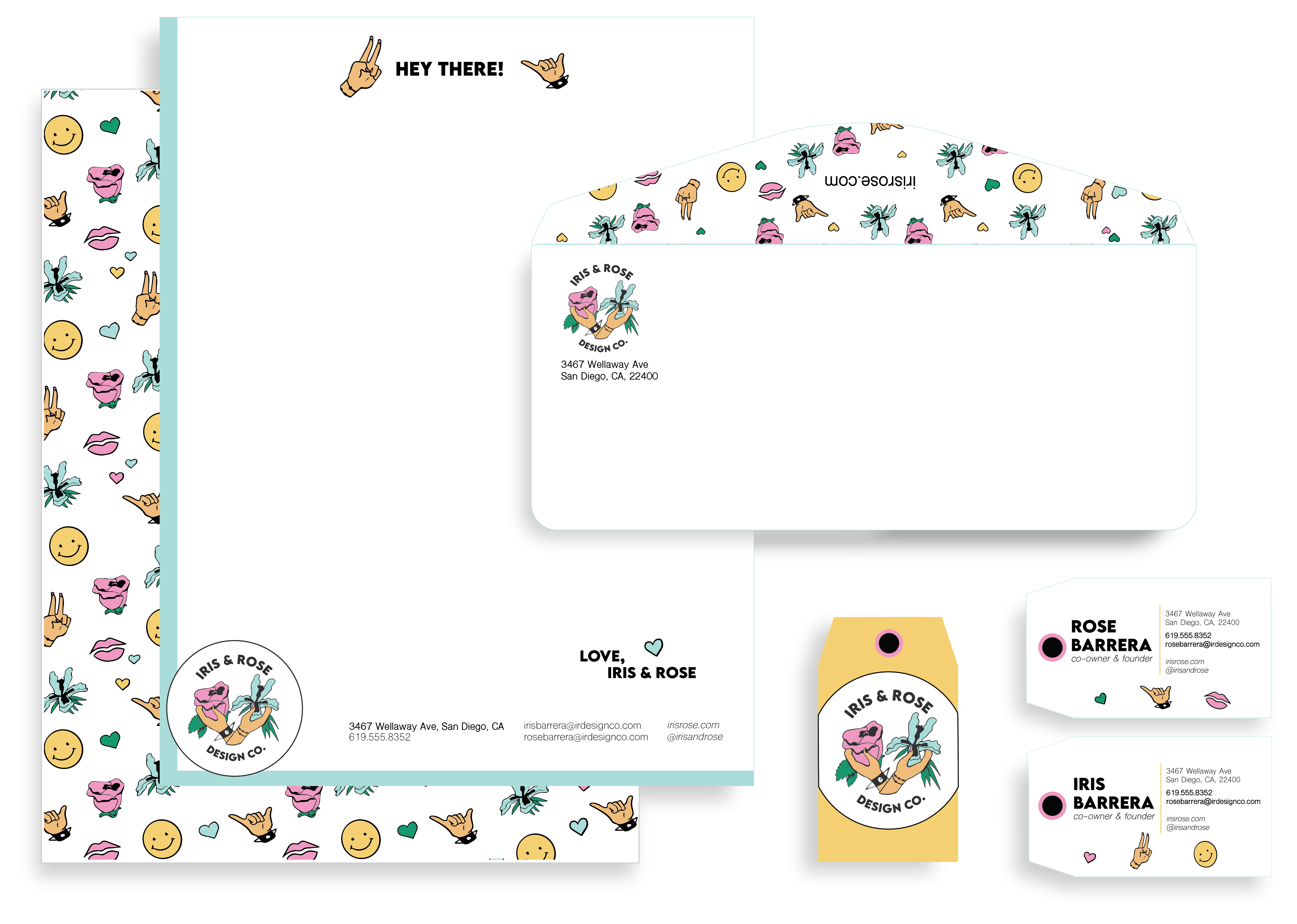 Iris & Rose Identity <br>2021<br>Adobe Illustrator <br>15 x 20