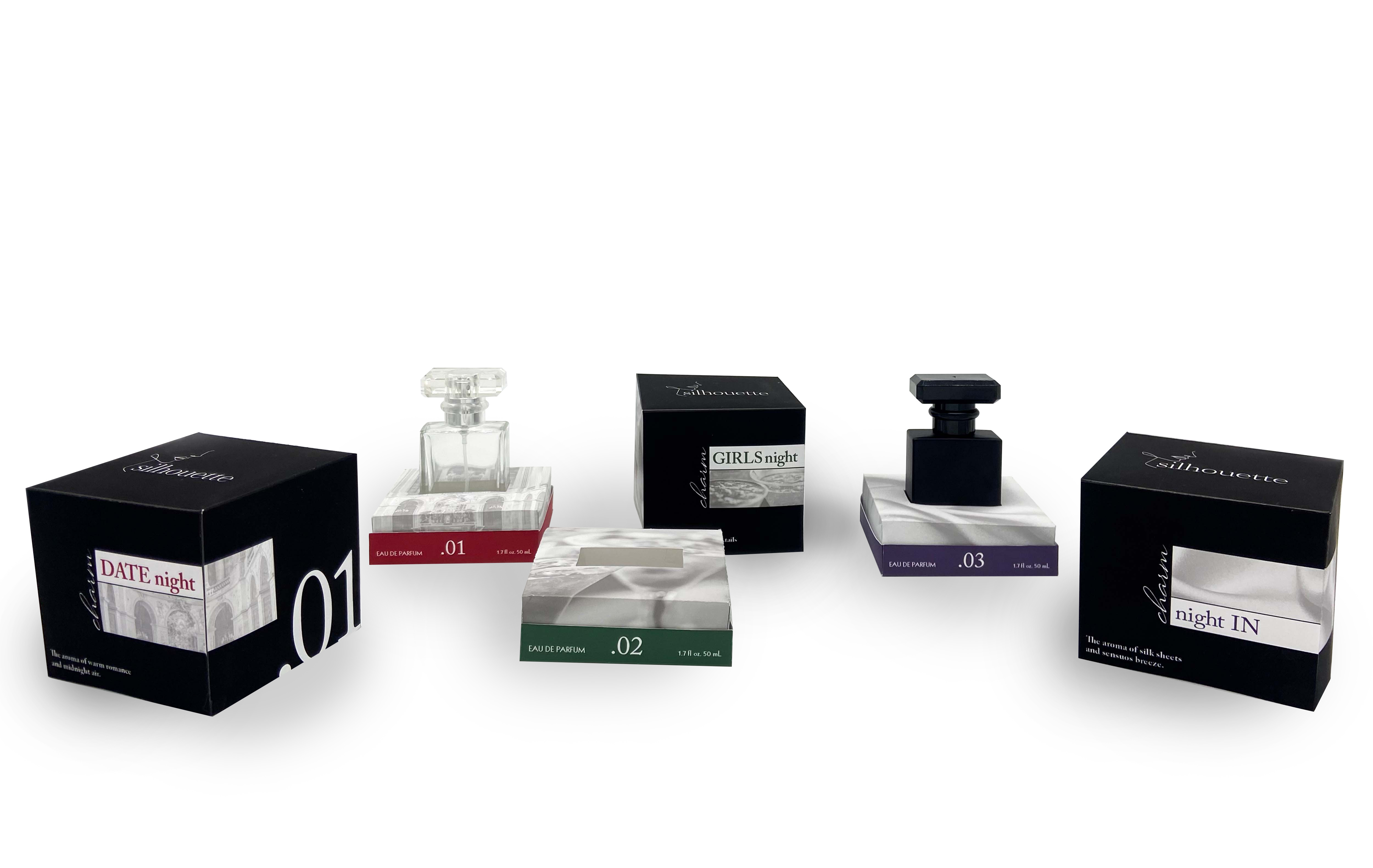 Silhouette Beauty Perfume All<br>2022<br>Epson InkJet Print<br>3.4 x 3.5 x 3.75