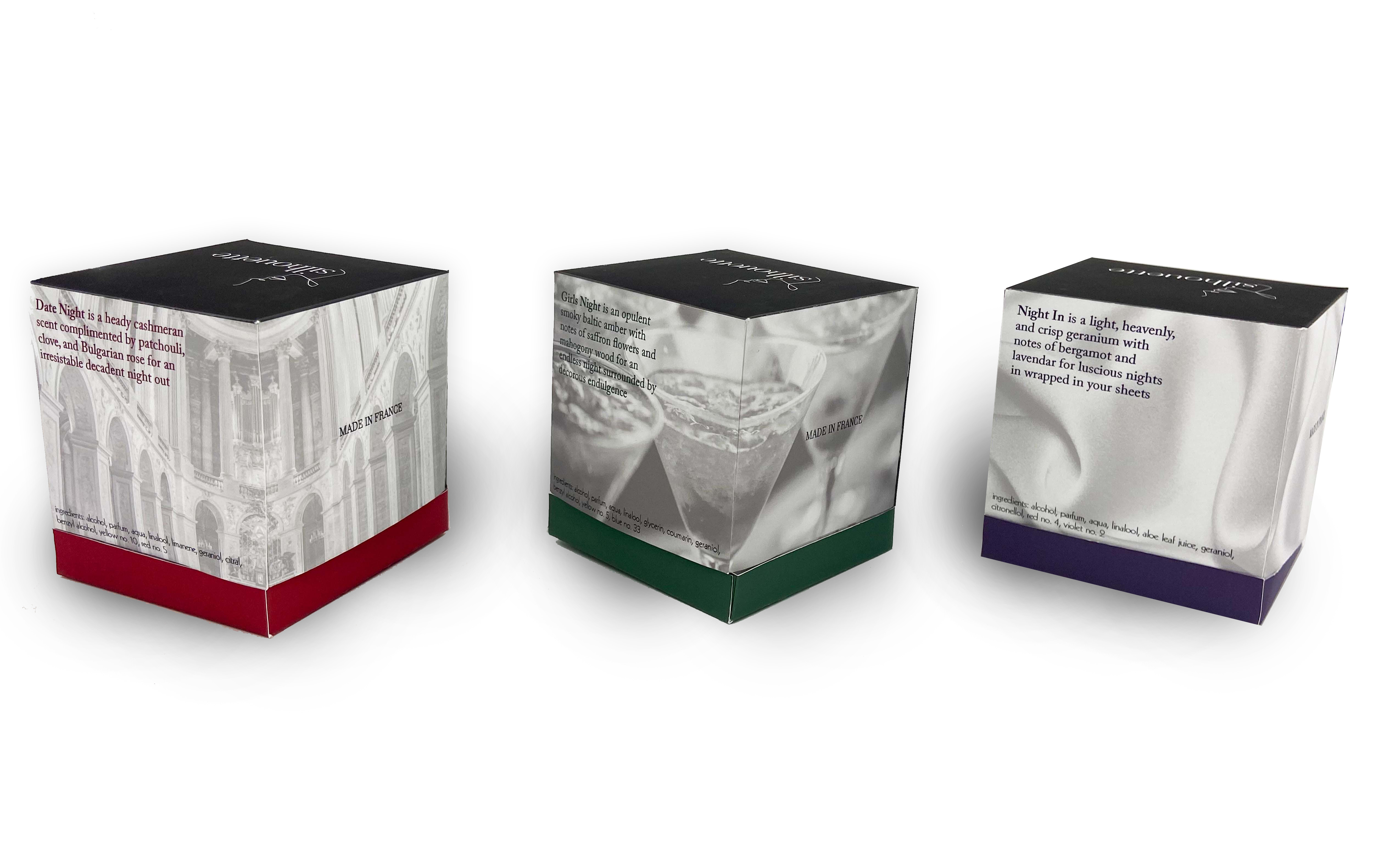 Silhouette Beauty Perfume All Boxes<br>2022<br>Epson InkJet Print<br>3.4 x 3.5 x 3.75