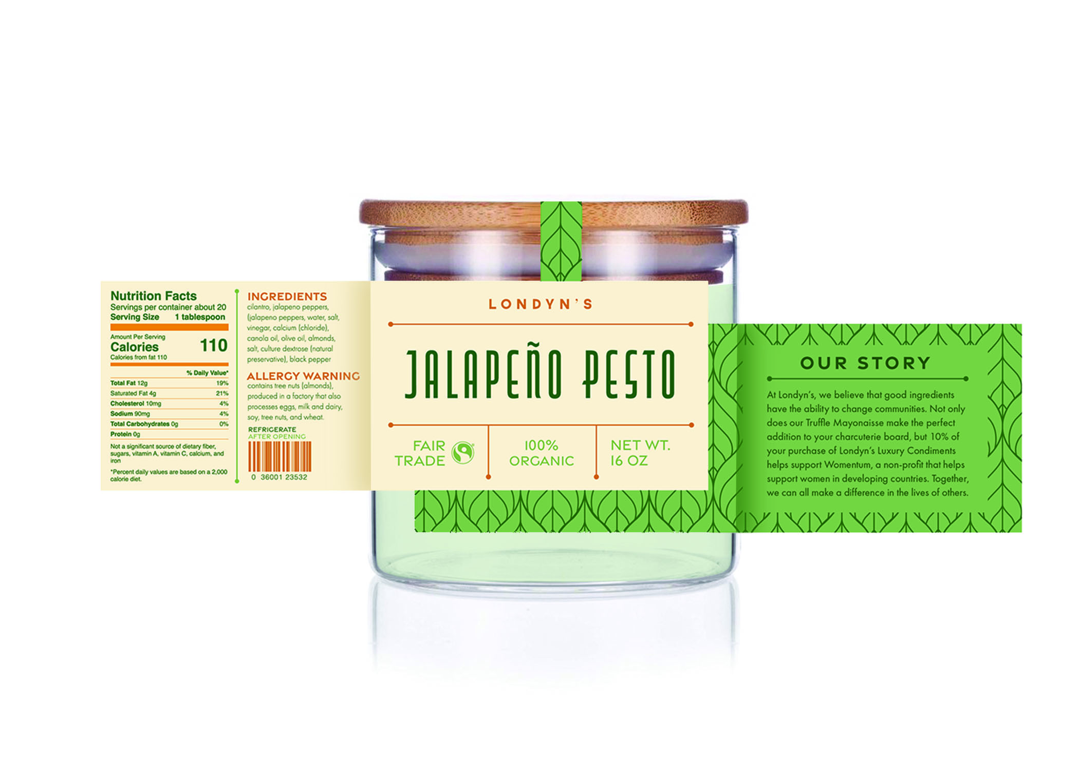 Londyns Fine Condiments Package Design Fig Jalapeno<br>2022<br>Epson Inkjet Print<br>7 x 7 x 8