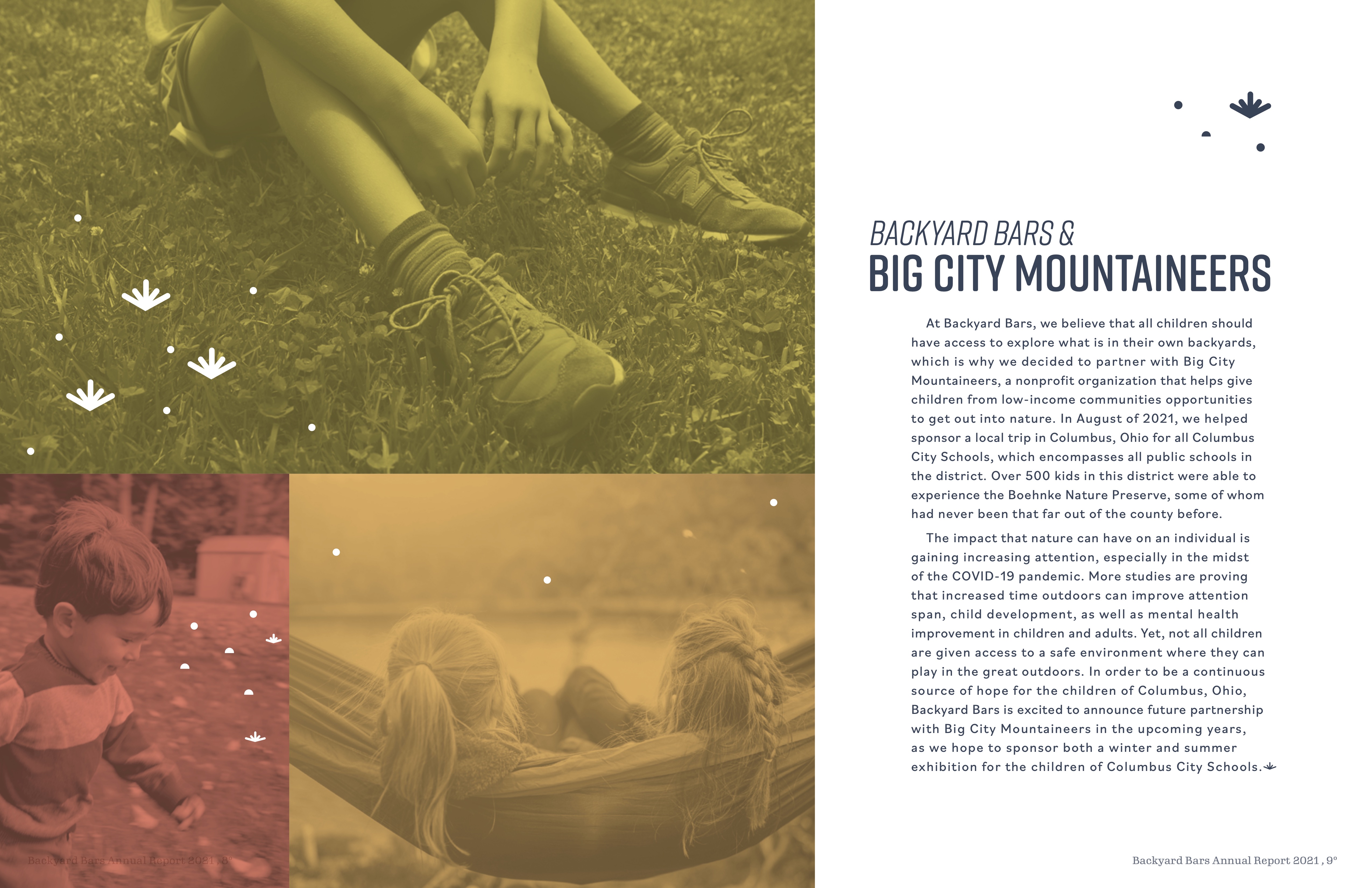 Backyard Bars Annual Report Spread<br>2022<br>Epson Inkjet Print<br>11 x 8.5
