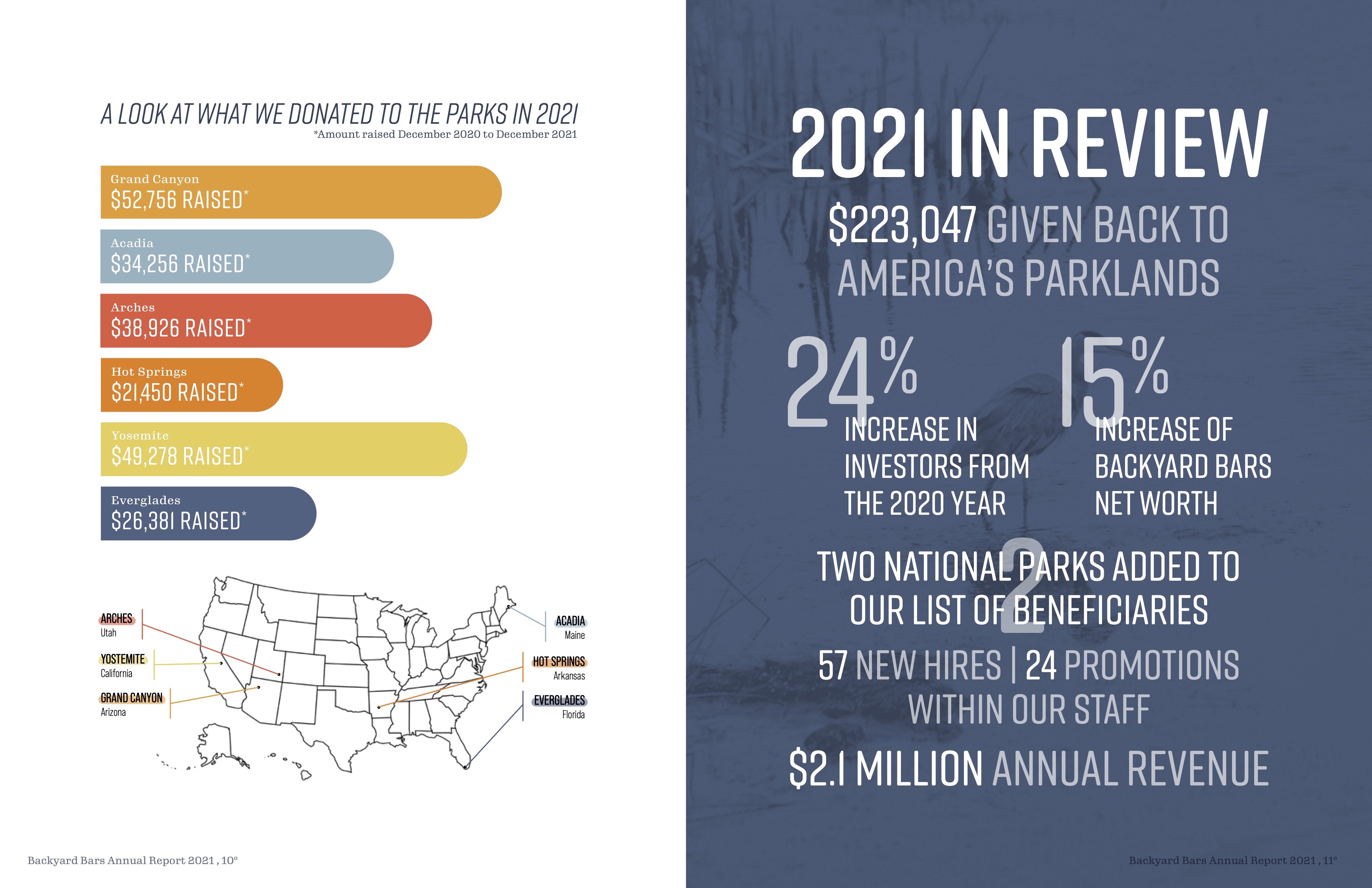 Backyard Bars Annual Report Spread<br>2022<br>Epson Inkjet Print<br>11 x 8.5