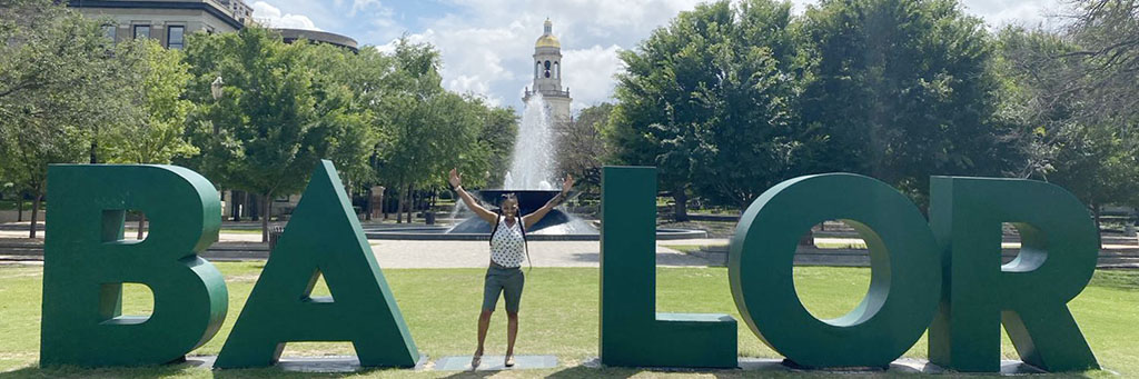 Traniece with BAYLOR letters