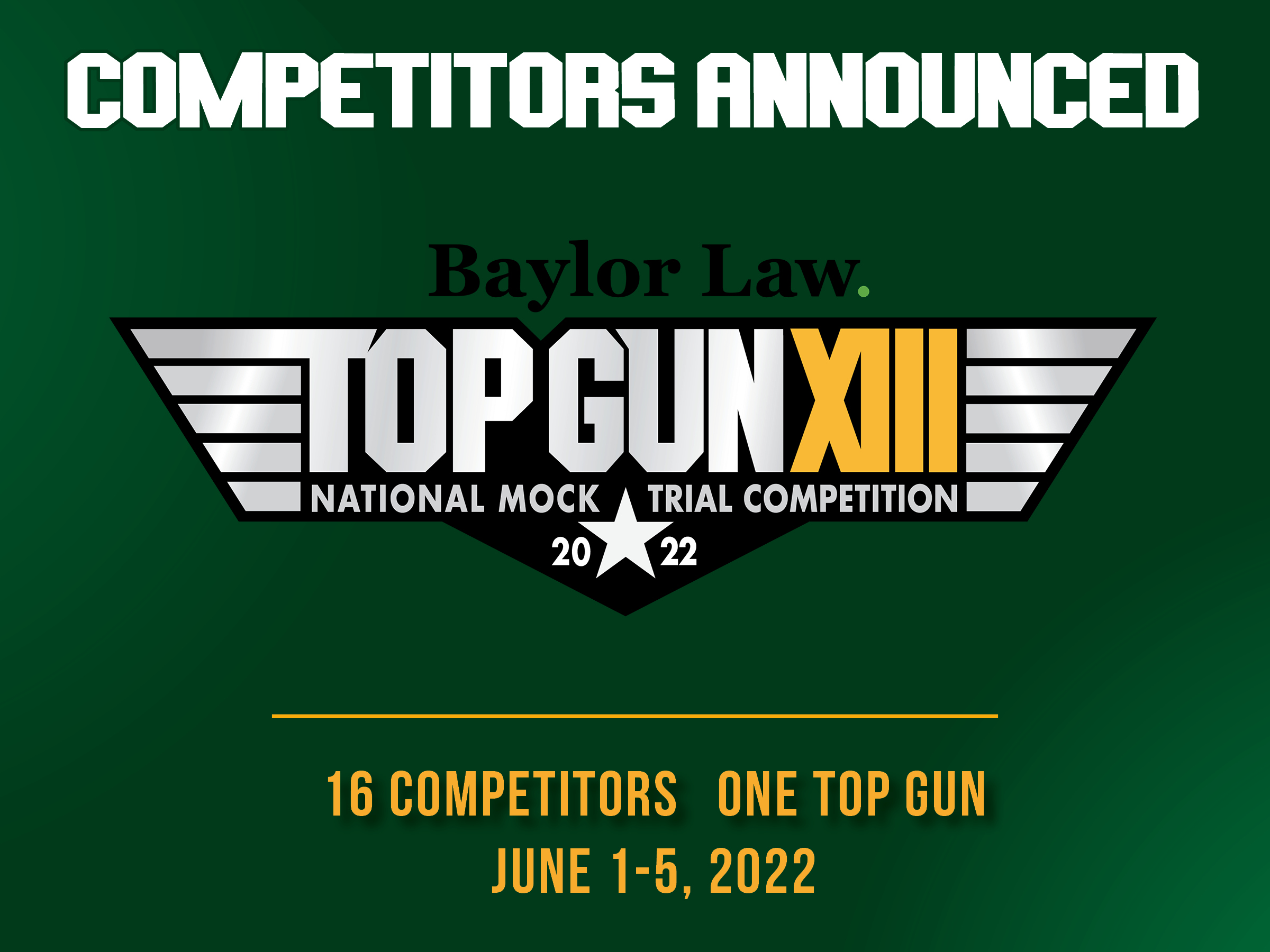 Competitor Schools Announced for Top Gun XIII