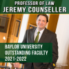 Baylor University Honors Professor Jeremy Counseller as Outstanding Faculty for 2021-2022