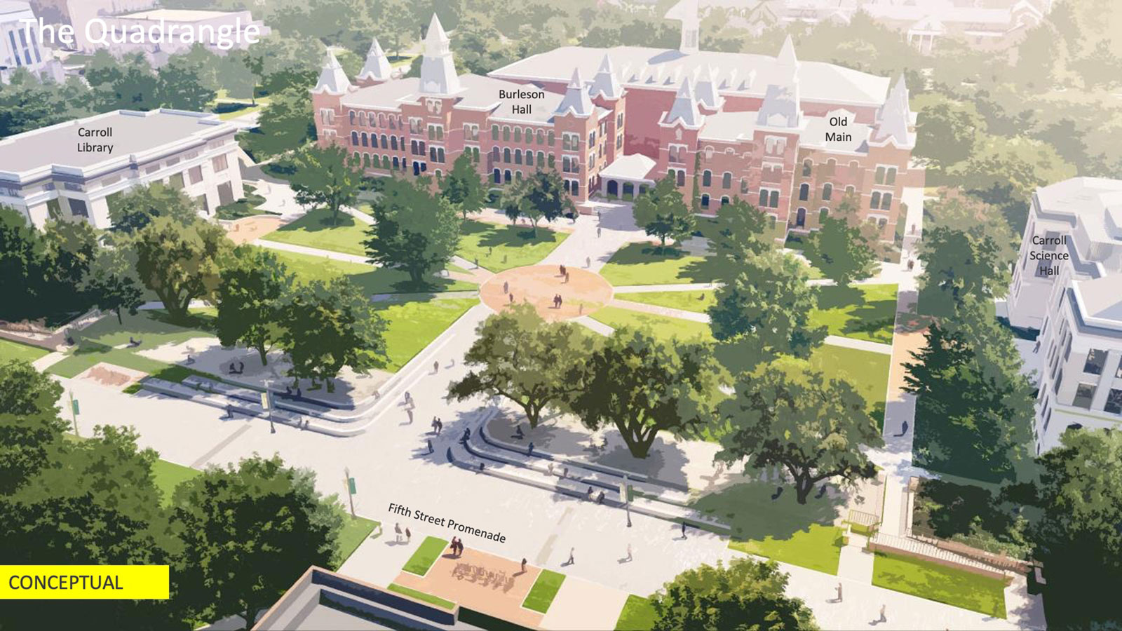 Work to address the strategic priorities began over the summer and will continue over the next several years. Highlights of the plan include reconceptualization of the area around the Judge Baylor statue to include enhanced historical signage, landscaping and accessibility; an area added on Founders Mall recognizing the unknown enslaved people who are connected to Baylor’s founding and original campus; the renaming of Burleson Quadrangle to
