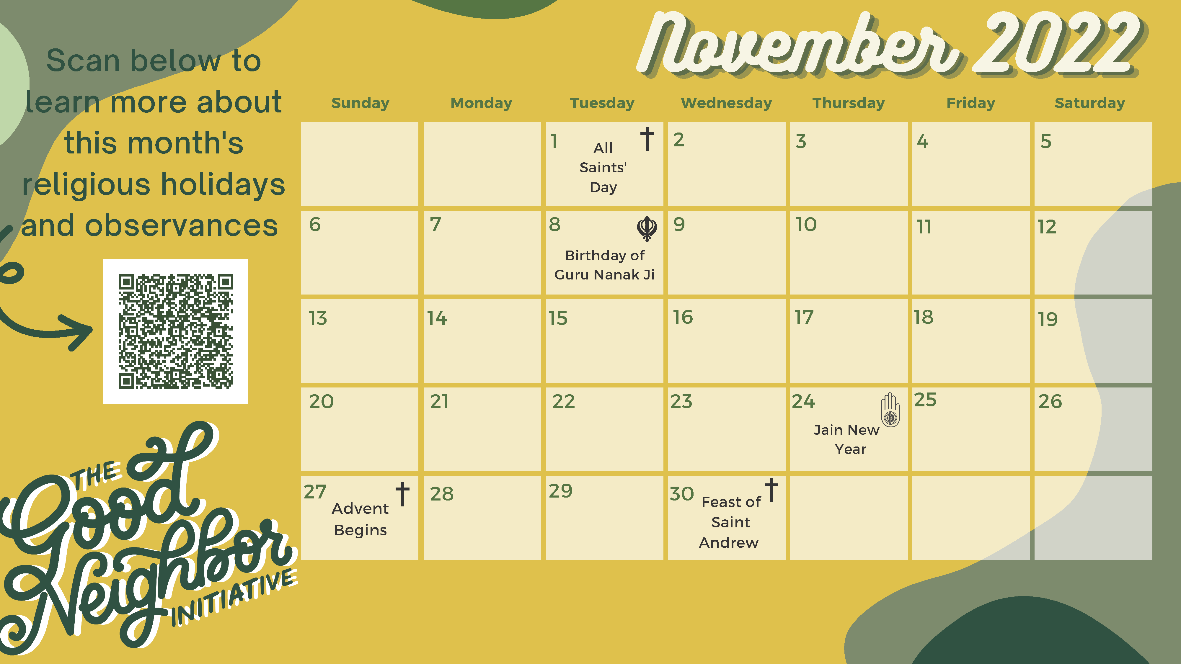 Graphic of November Calendar