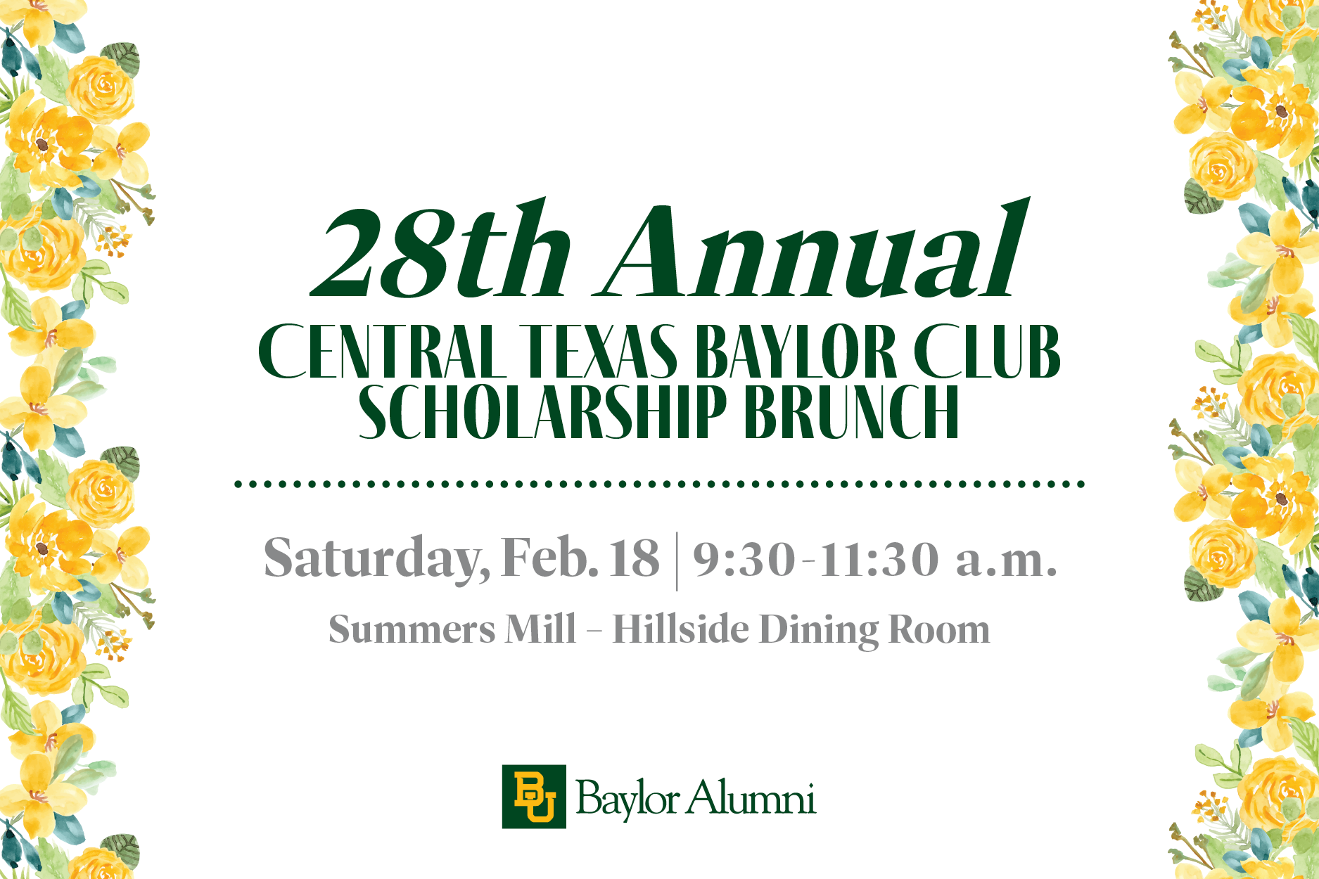 Central Texas Baylor Club Scholarship Brunch Banner