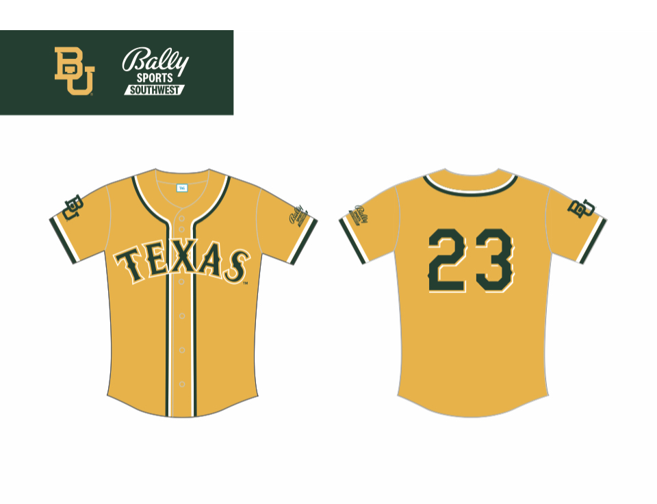 Baylor/Texas Rangers co-branded jersey