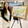 BFA Senior Creates Live Painting for Campus Reception