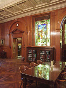 Research Hall table & door view