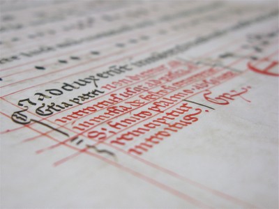 page from music codex [photo by Ann Claire Payne]